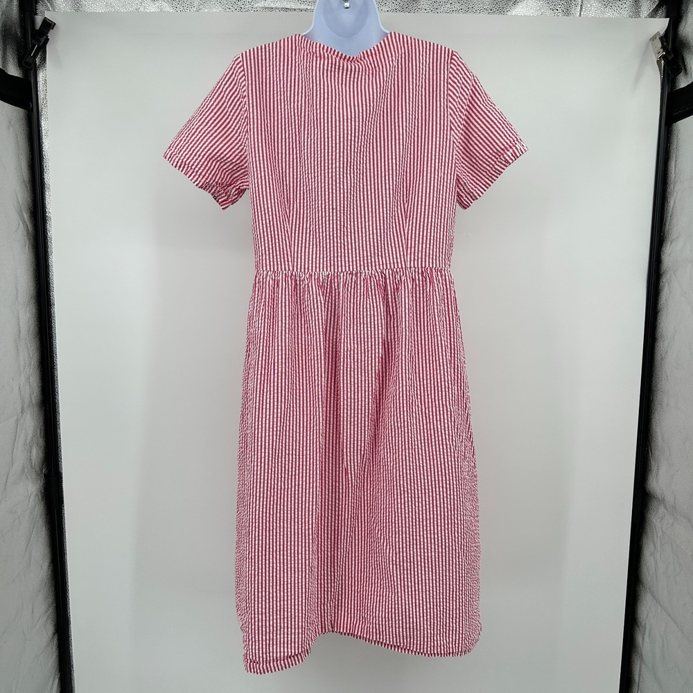 Vermont Country Store Button Front Cottage Midi Dress Medium Peasant 100% Cotton - Picture 4 of 10